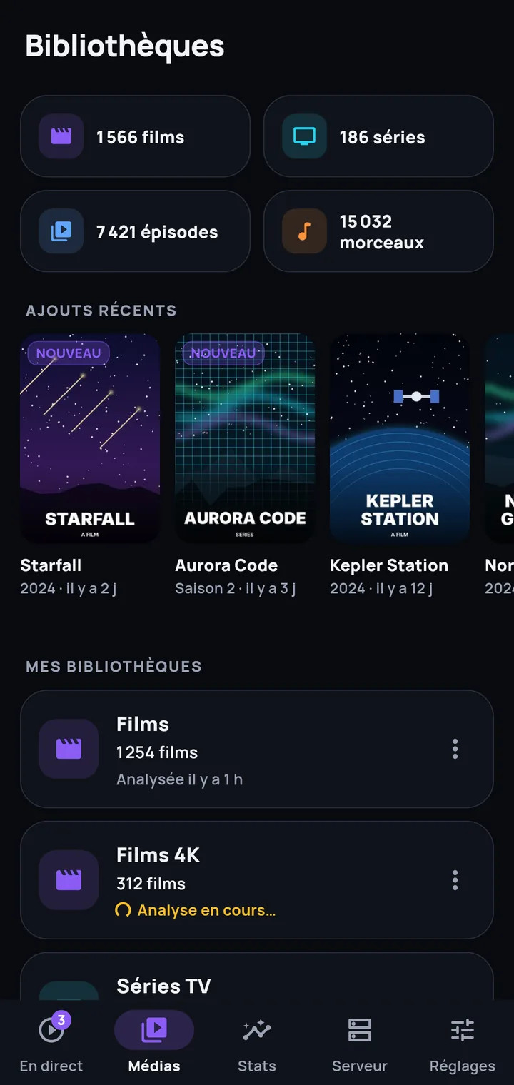 Tes bibliothèques d'un coup d'œil